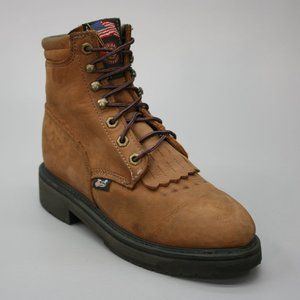 Justin Ladies 5.5 B Original Double Comfort Steel Toe Aged Bark Ankle Work Boots